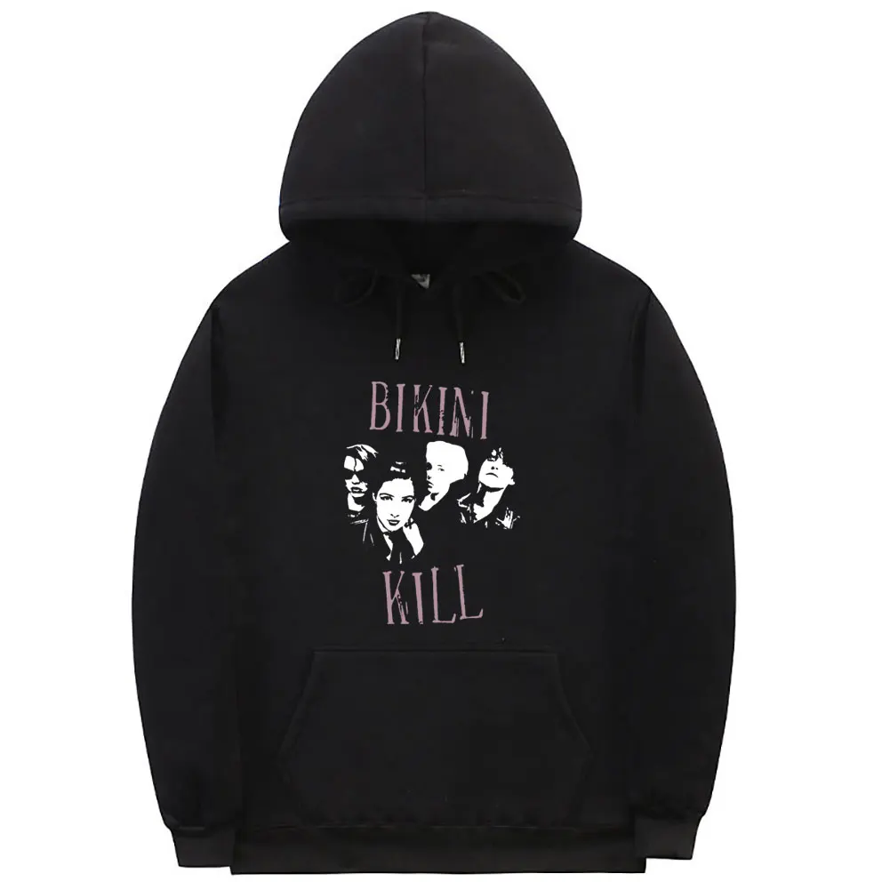 

Punk Rock Band Bikini Kill Graphic Hoodie Riot Grrrl Kathleen Hanna Print Pullover Men Women Fashion Vintage Oversized Hoodies