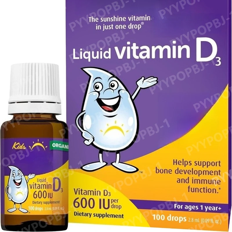 

Органические жидкие капли витамина D3 600 МЕ для детей: поддержка иммунной системы и здоровья костей, без добавок, без ГМО, гипоаллергенные.