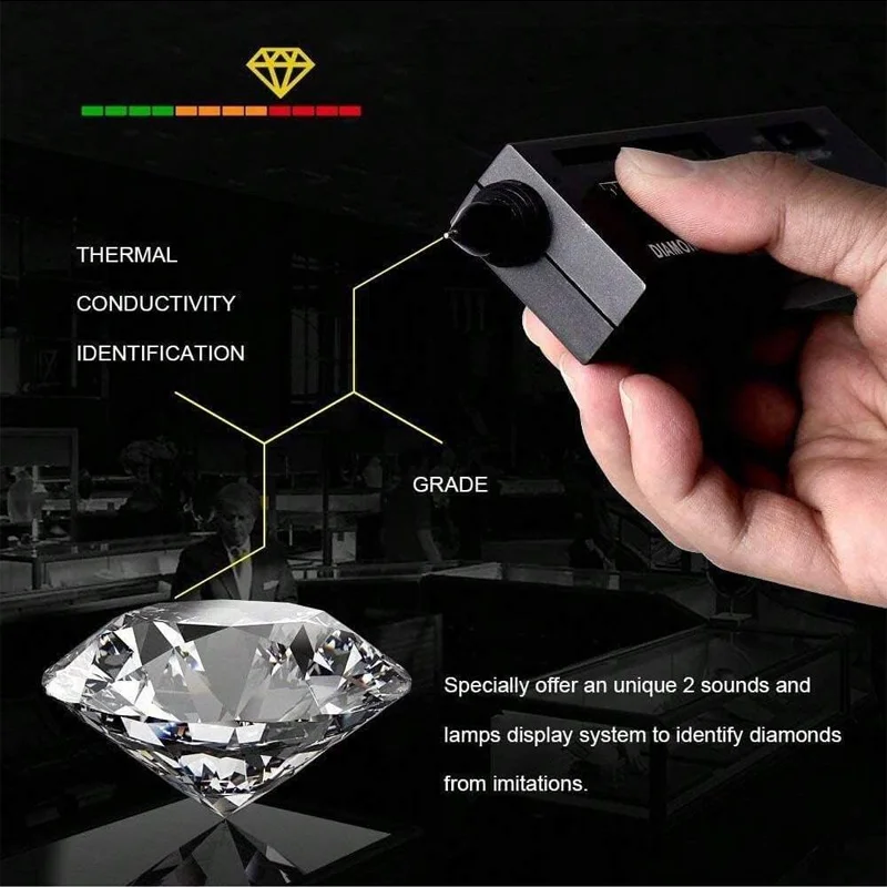 AHT Professional Diamond Tester Pen Set with 60X Magnifier Tweezers High Accuracy Gemstone Selector Portable with Storage Case