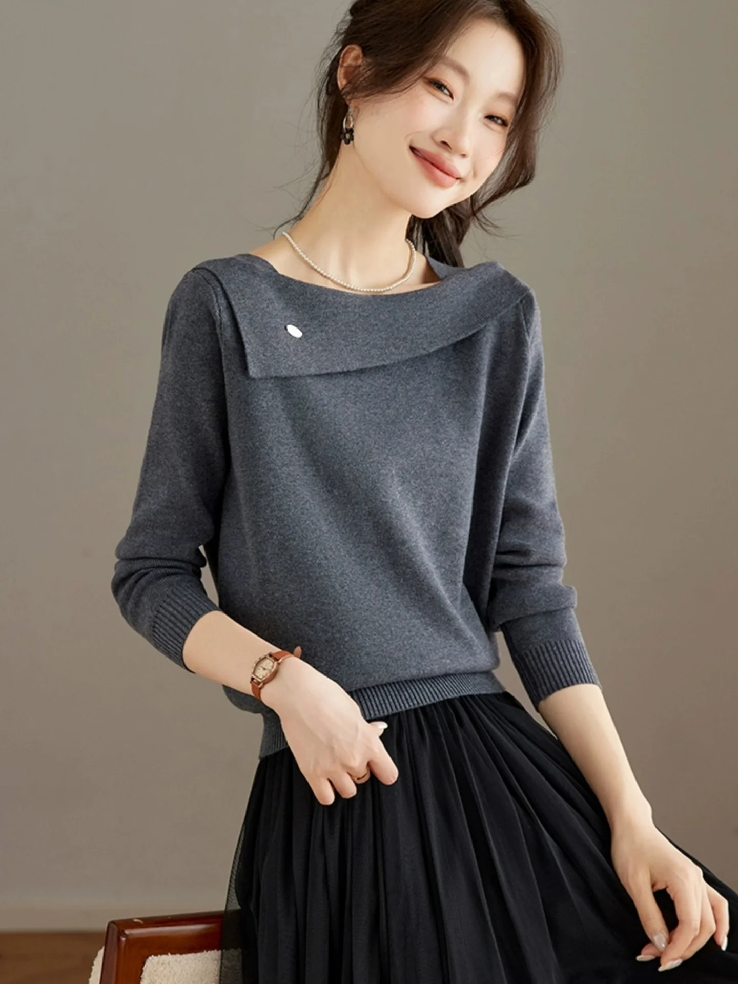 

Faionable Long Sve вязаный свитер Ele Design Sensation, мягкий, приятный для кожи, зимний антивозрастной топ Camere для женщин