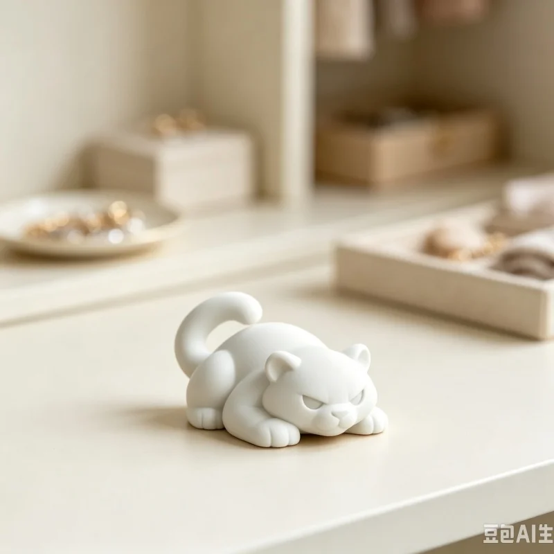 Modern 3D Printed Crouching Leopard Statue Cute Angry Panther Sculpture Minimalist Animal Figurine Desktop Ornament Gift view 6