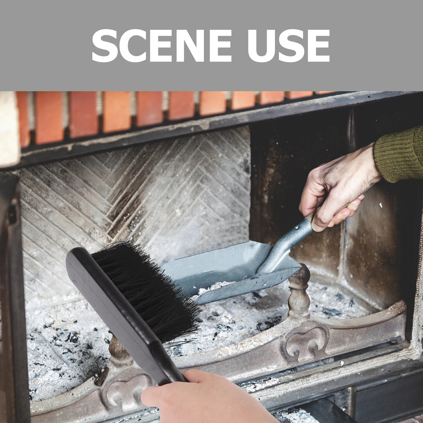 

Fireplace Brush Black Ergonomic Handle Bench Kitchen Counter Cleaning Accessories Fireplace Tools Bench