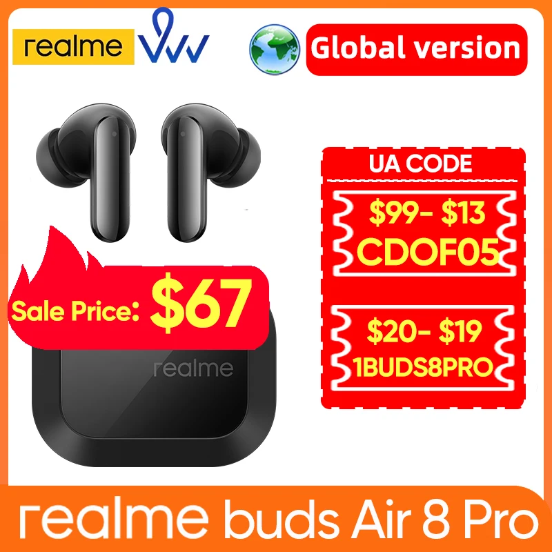 realme Buds Air 8 Pro TWS Wireless Earphone 55dB Noise cancelling depth Headphone 