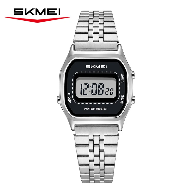 SKMEI 2651 Elegant Electronic Watch Waterproof Steel Strip Lightweight Women's Digital Watch Simple Yunda Watch Relojes De Mujer