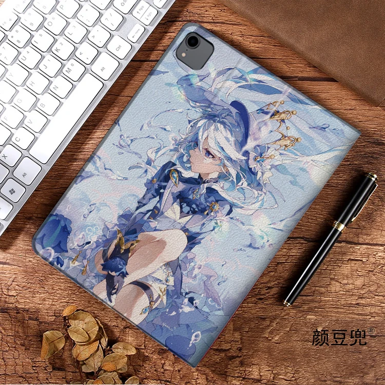 Capa de Impacto Furina-Genshin para Samsung Galaxy Tab, Capa Tri-Fold, Anime, A7Lite, 8.7, S9, FE Plus, S6Lite, S8 Plus, 2021