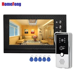 Homefong 7 Inch RFID Video Intercom Home Video Door Phone Doorbell with Camera HD  Gate Unlock Talk for Villla Apartment Night