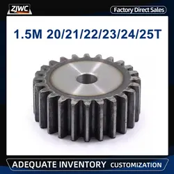 Flat Gear 1.5M-20T 21T 22T 23T 24T 25T 45# Steel Cylindrical Gear Height 15 mm High Frequency Quenching Teeth