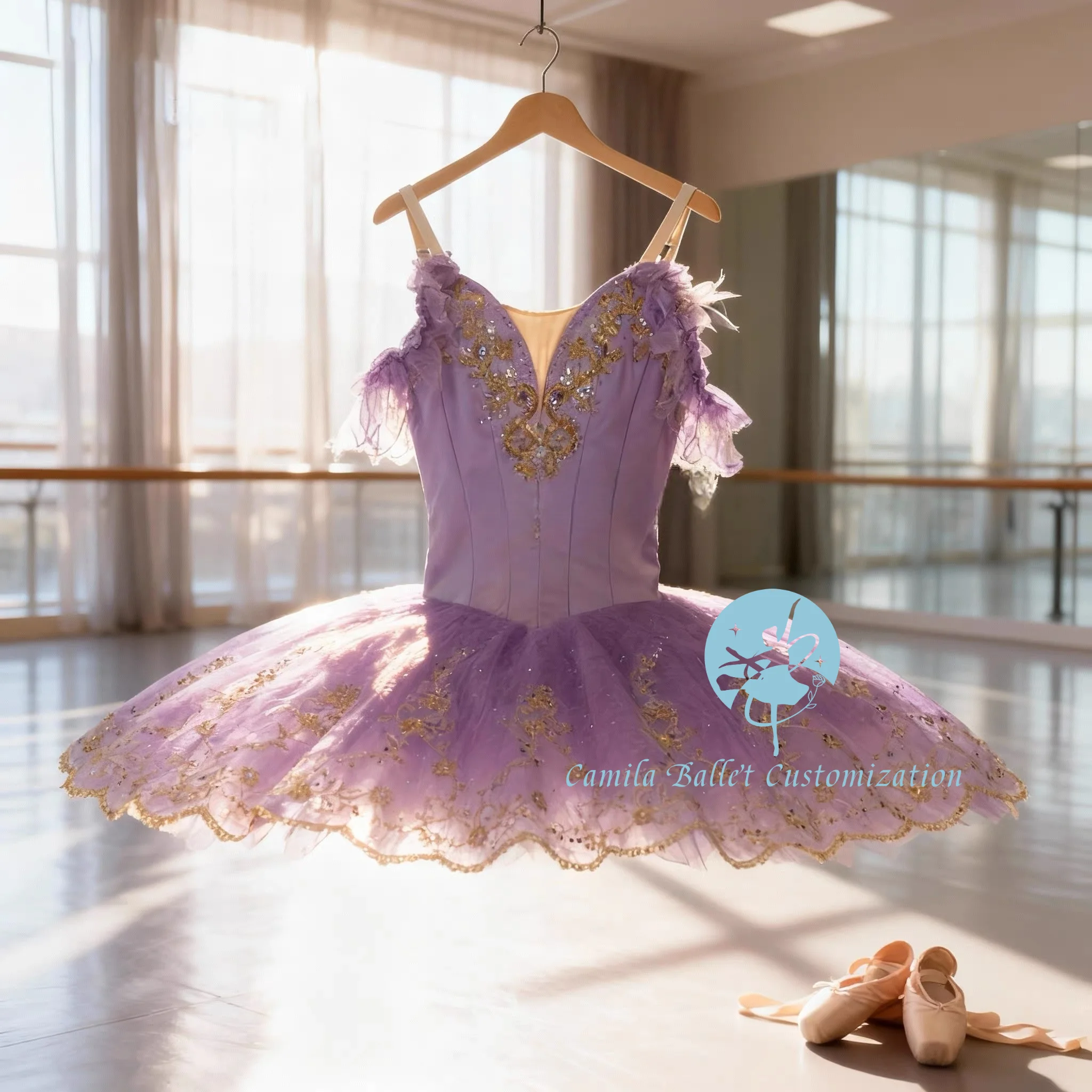 

Элитная индивидуальная фиолетовая юбка-туту для балетных выступлений (для взрослых и детей)