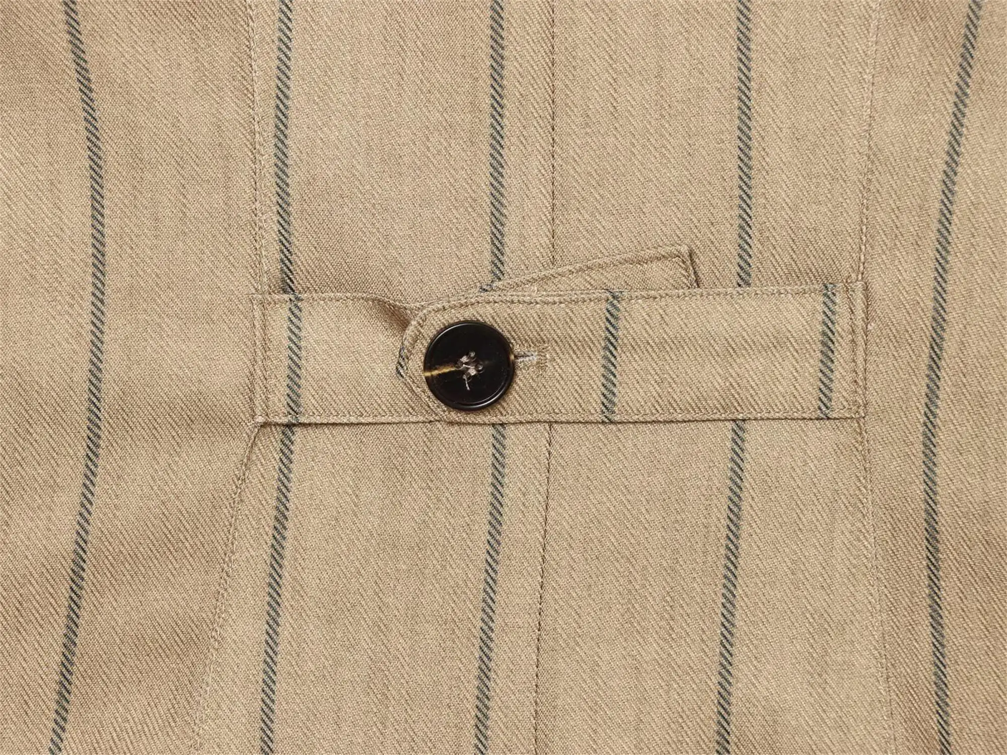 TFMLN Damen Blazer mit Streifenmuster und Stehkragen, schlank geschnitten, lässig, einreihig, Retro-Bürojacke, Oberbekleidung, modische Pendlerjacke – Detail 10
