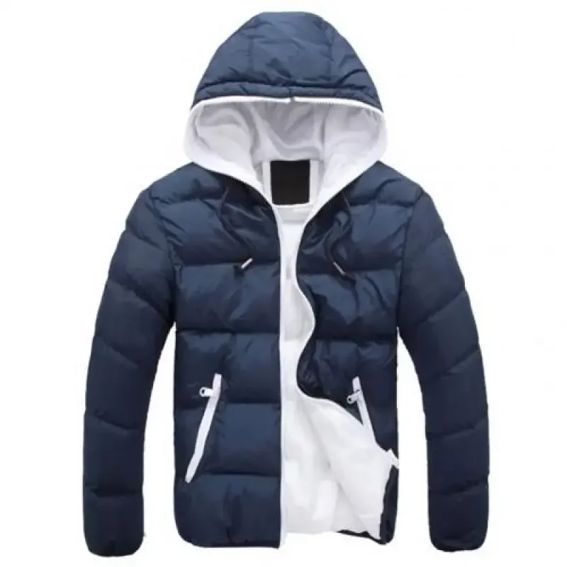 Winter Jacket Hooded Coat for Men Thick Warm Winter Men Windproof Parka Winter Hooded Men Windproof Parka