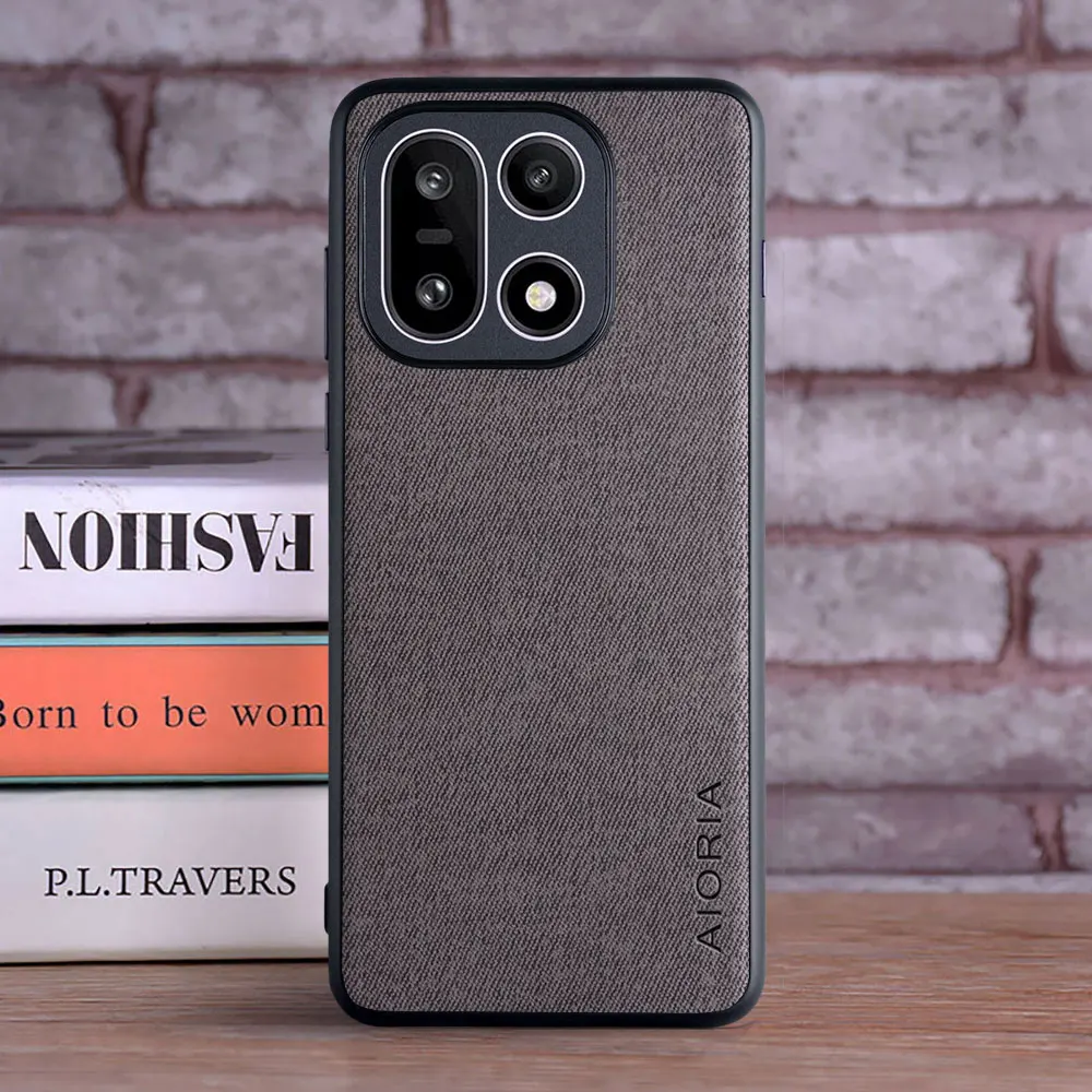 Funda para Oneplus 15 15R 14R coque de lujo textil piel de cuero suave TPU funda dura para teléfono para Oneplus 15