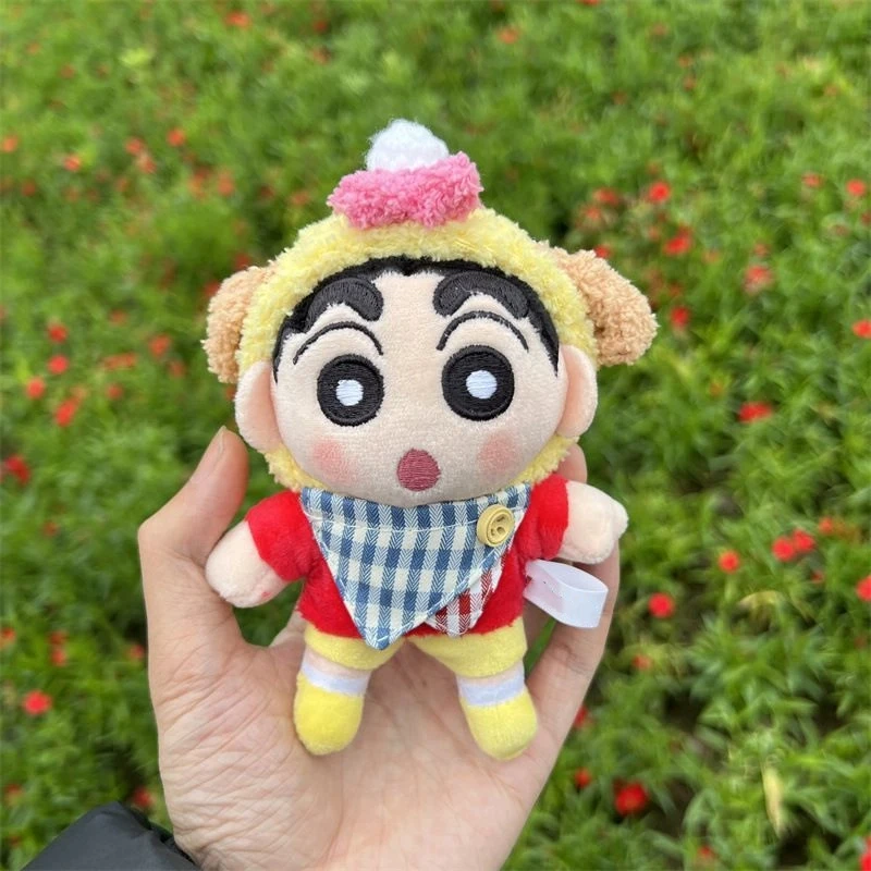 Neue süße Crayon Shin-Chan Plüschtier Schlüsselanhänger Mädchen Rucksack Cartoon Charakter Anhänger Auto Anhänger Schlüsselanhänger Paar Weihnachtsgeschenk