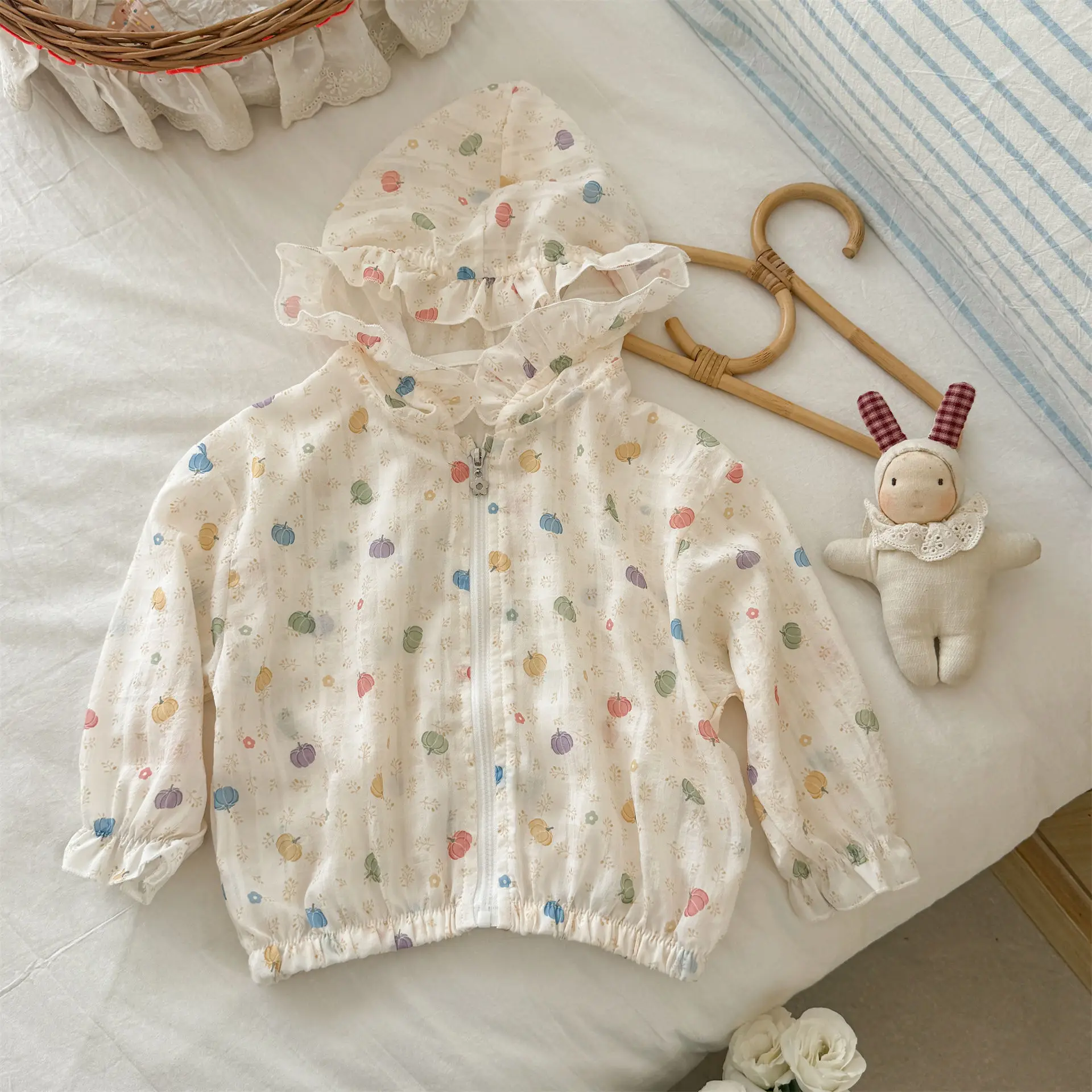 2026 summer new girls lightweight coat physical sun protection air conditioning cardigan casual top for toddler baby girls
