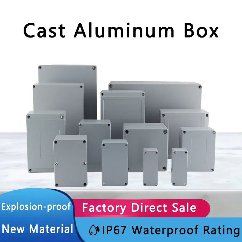 IP67 Cast Aluminum Waterproof Junction Box Outdoor Electronic Project Explosion-proof Sealed Enclosure Case for Electronic