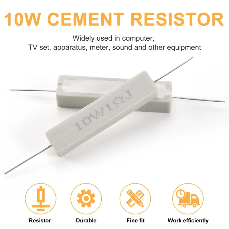 Resistenza in cemento ceramico a filo avvolto da 1.0 Ohm 10W 5 pezzi