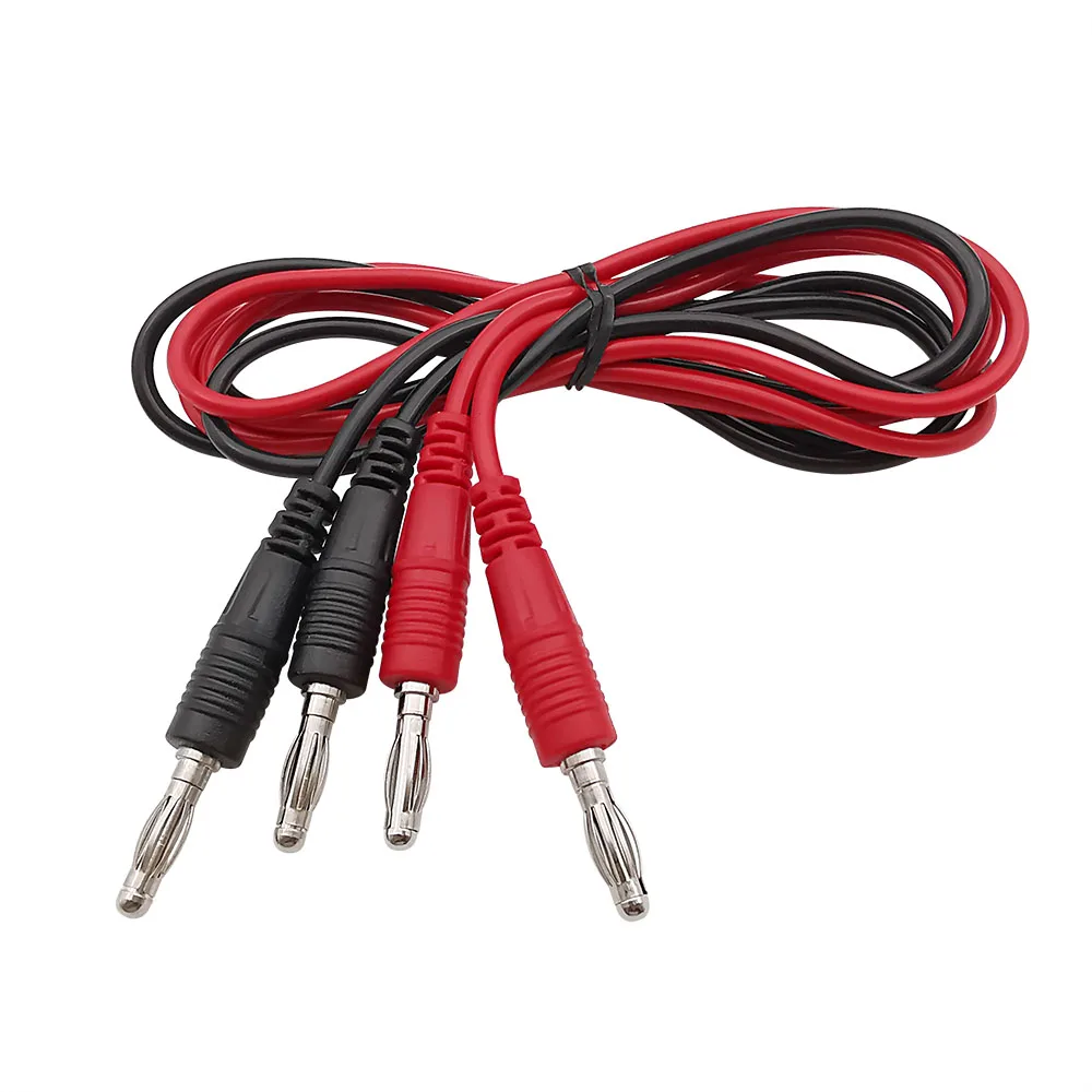 1Pair 4mm Banana Plug to 4mm Banana Plug Test Wire Connector for Multimeter Testing Cables Black Red