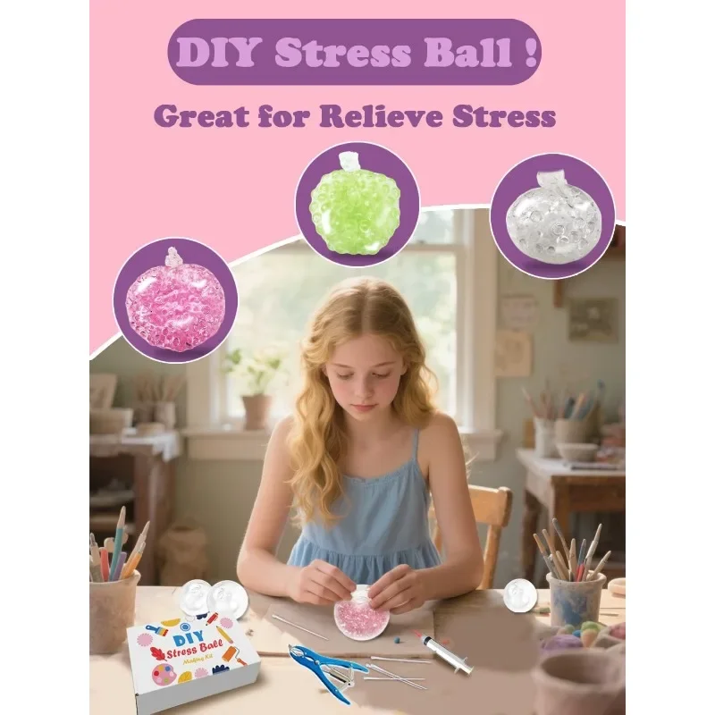 DIY Slow Rebound Stress Relief Squeeze Ball Kit Clay Foam Sensory Toy for Kids Adults Handmade Craft Gift with Soft Texture New
