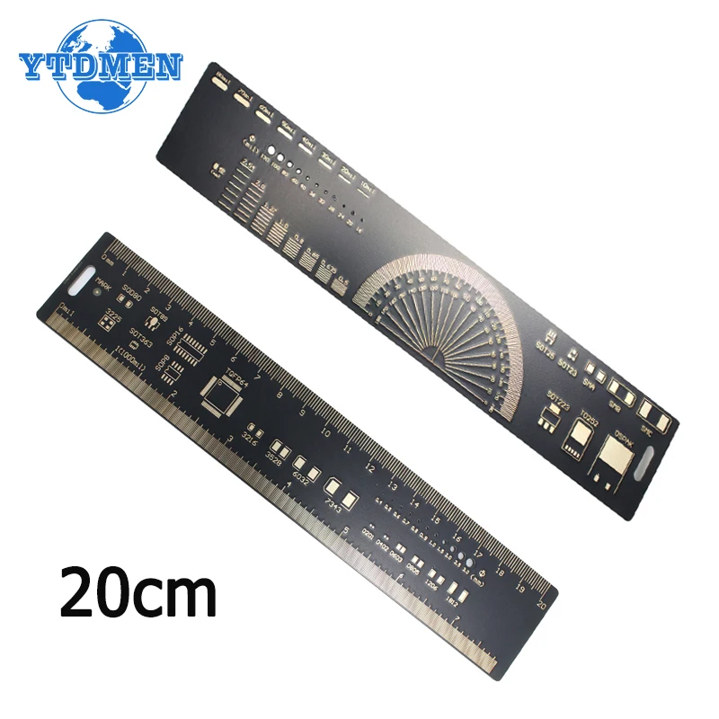 PCB Ruler Multi-functional Measuring Tool 15cm 20cm 25cm PCB Reference Ruler Resistor Capacitor Chip IC SMD Diode Free Shipping