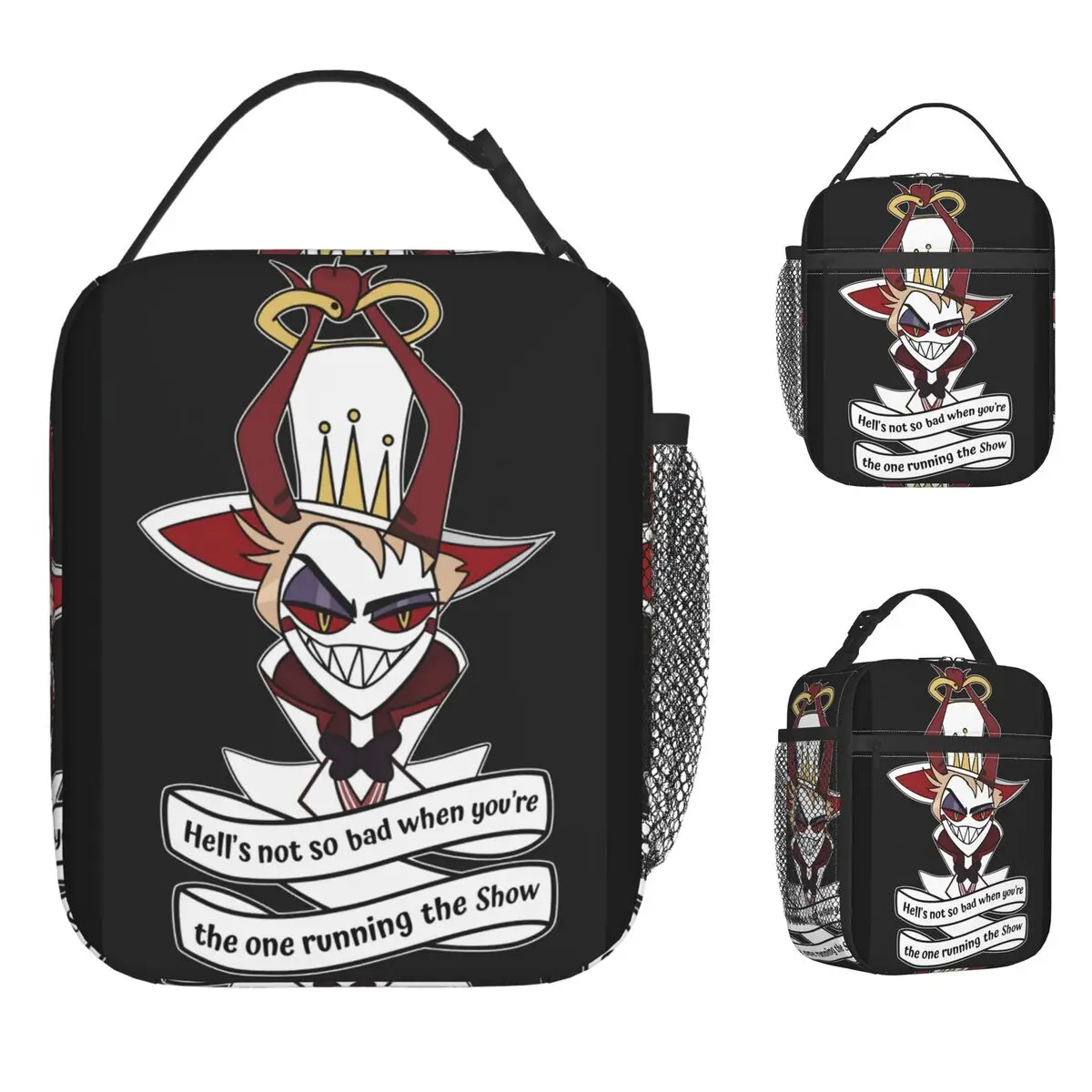 Hazbins Hotels Lucifer Lunch Bag Convenient Lunch Box Child Picnic Custom Cooler Bag Fun Oxford Thermal Lunch Bags