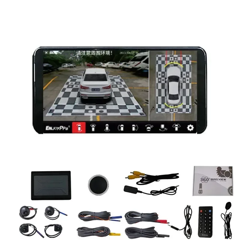 New 360 Degree Bird View System 4ch Camera Car DVR Record 2D/3D Surrounding View Car Camera System 1080P Universal 6 Layer