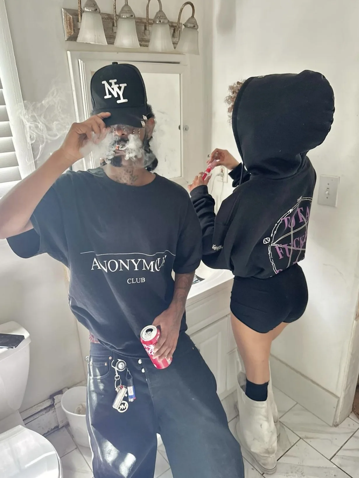 

Hood by Air SS20 Anonymous Club Letter Print k OPM Sle Loose ort Sve Men's T-irt Breathable Cotton Casual Top