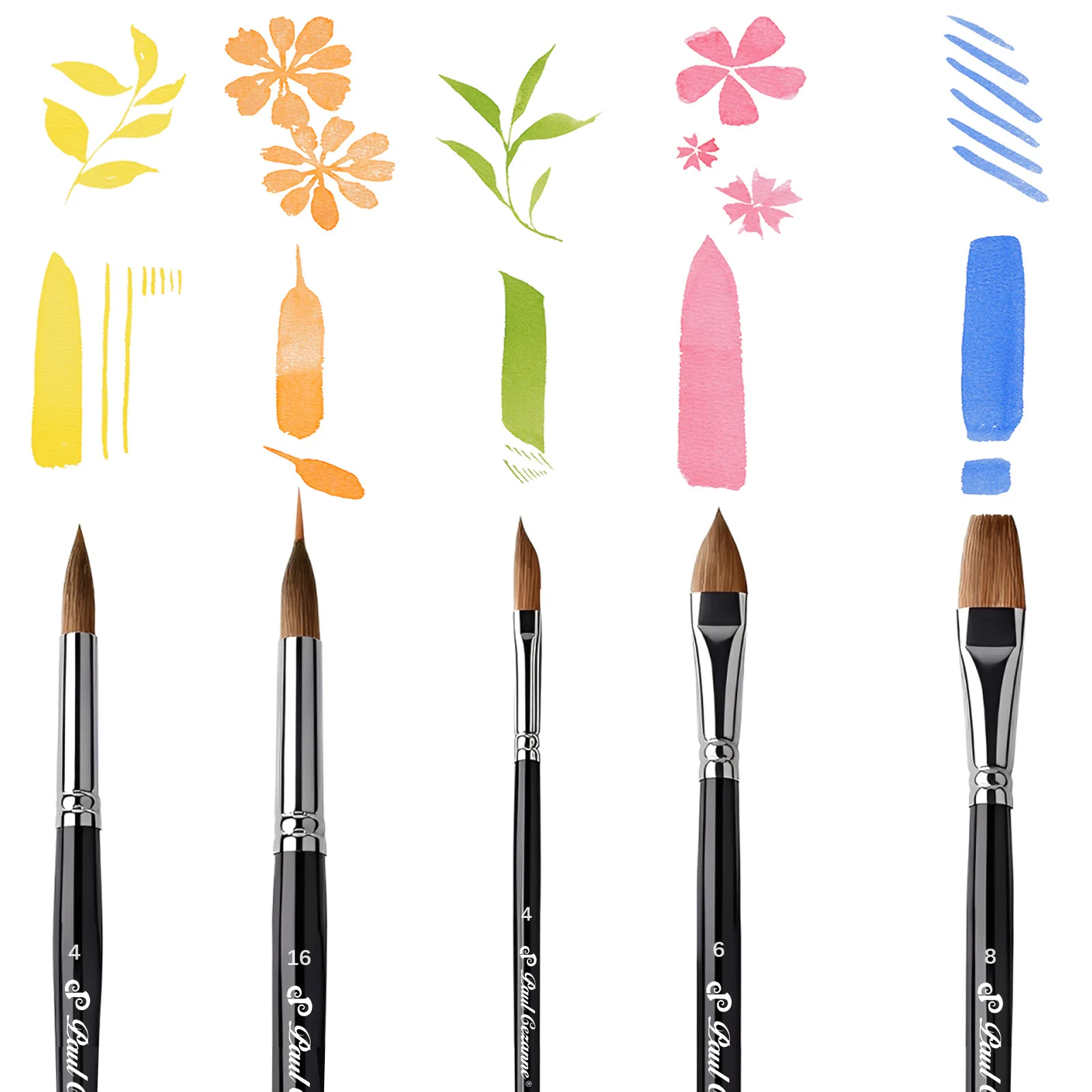 10-teiliges Professionelles Künstler-Pinselset mit Holzgriffen für Acryl-, Öl- und Aquarellmalerei, Geeignet für Kunstliebhaber – Detail 2