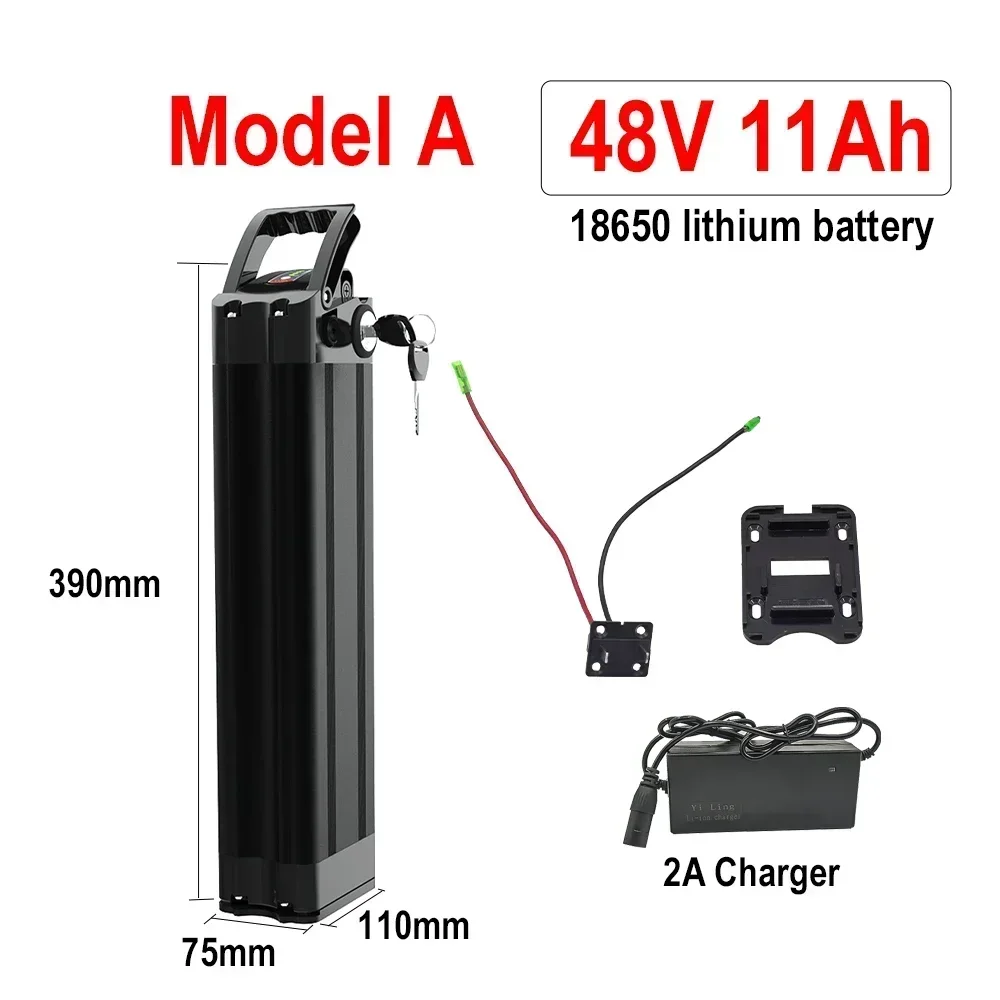 24V/36V/48V Battery Pack 11Ah 15Ah 17Ah 20Ah Silver Fish Li-Ion Batter with 2A Charger, for Silverfish 250W-1000W Bafang Motor image 3