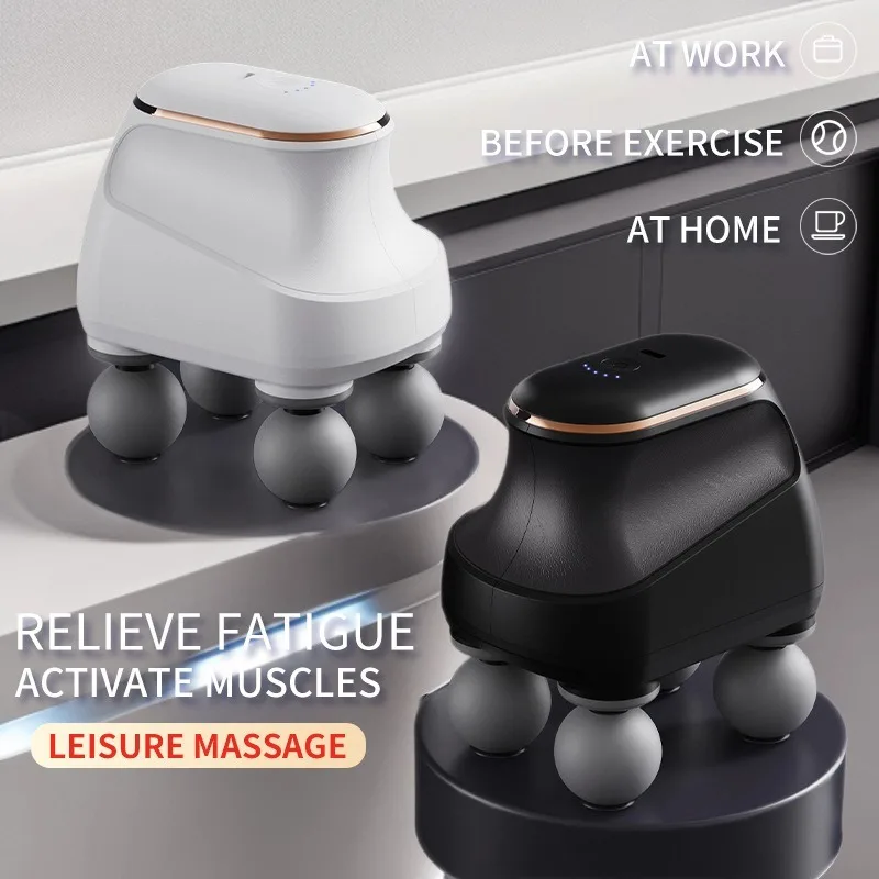2026 Rechargeable Four-Head Fascia Gun Professional High-Frequency Vibration Mini Portable Low Noise Fitness Massager