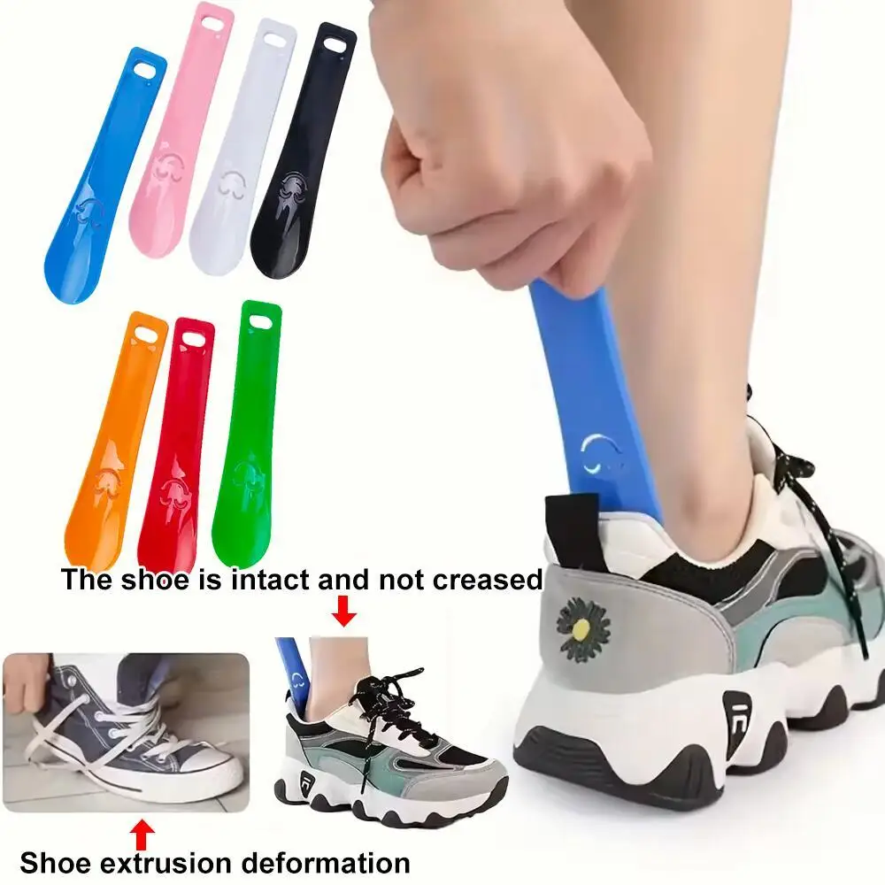Smiley Pattern Shoe Horn, Convenient Shoe Helper Easy Wearing Taking Off Shoes, Mini Hanging Household Shoe Horn, Random Color