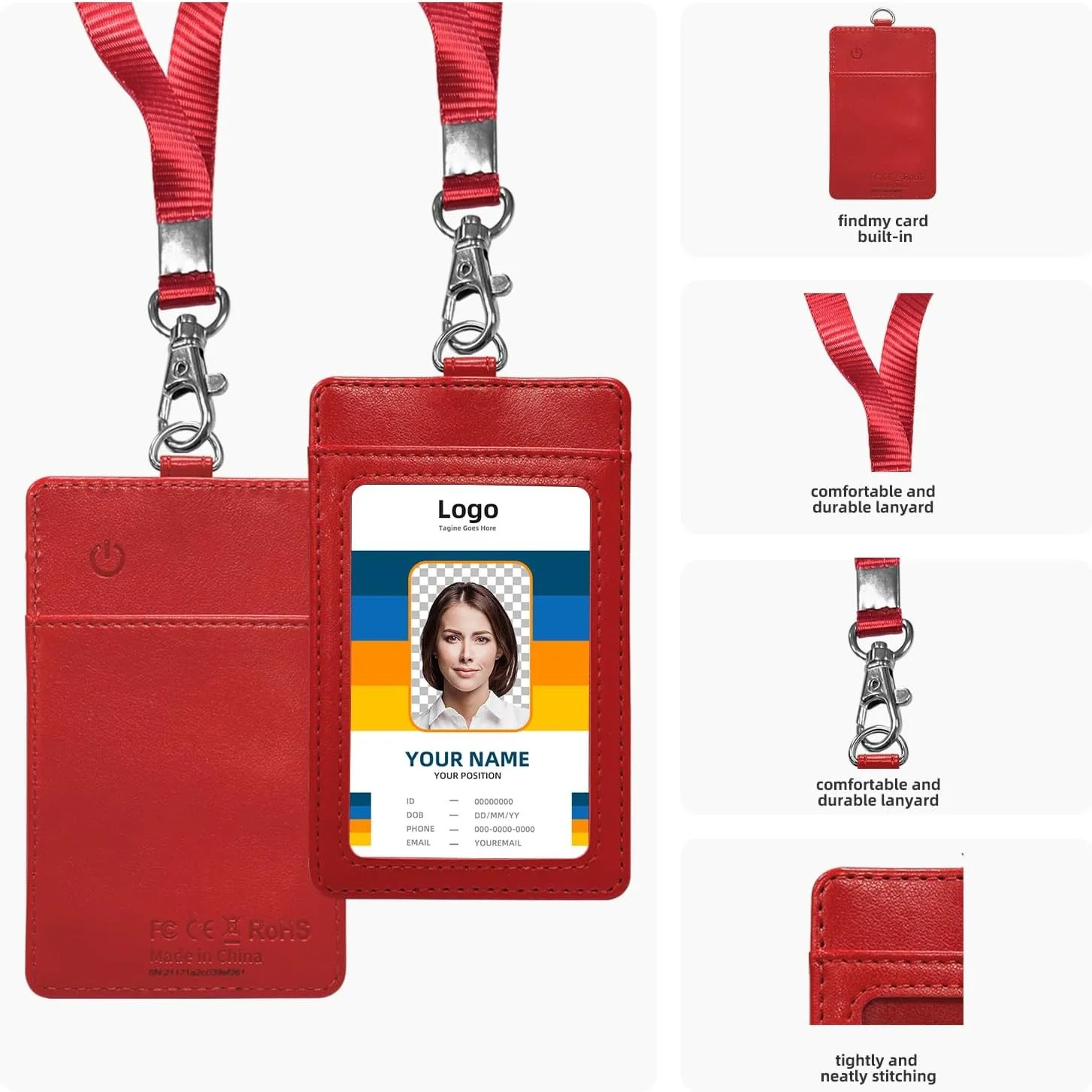 Card package with positioning system - Work ID student ID finder - Apple Find my, only compatible with iOS system