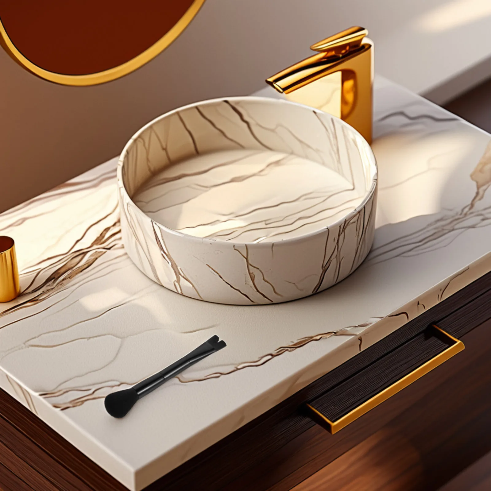 Dwustronny pędzel do konturowania nosa z ukośnym kształtem do nakładania podkładu w płynie, korektora, pudru i blendowania makijażu twarzy.