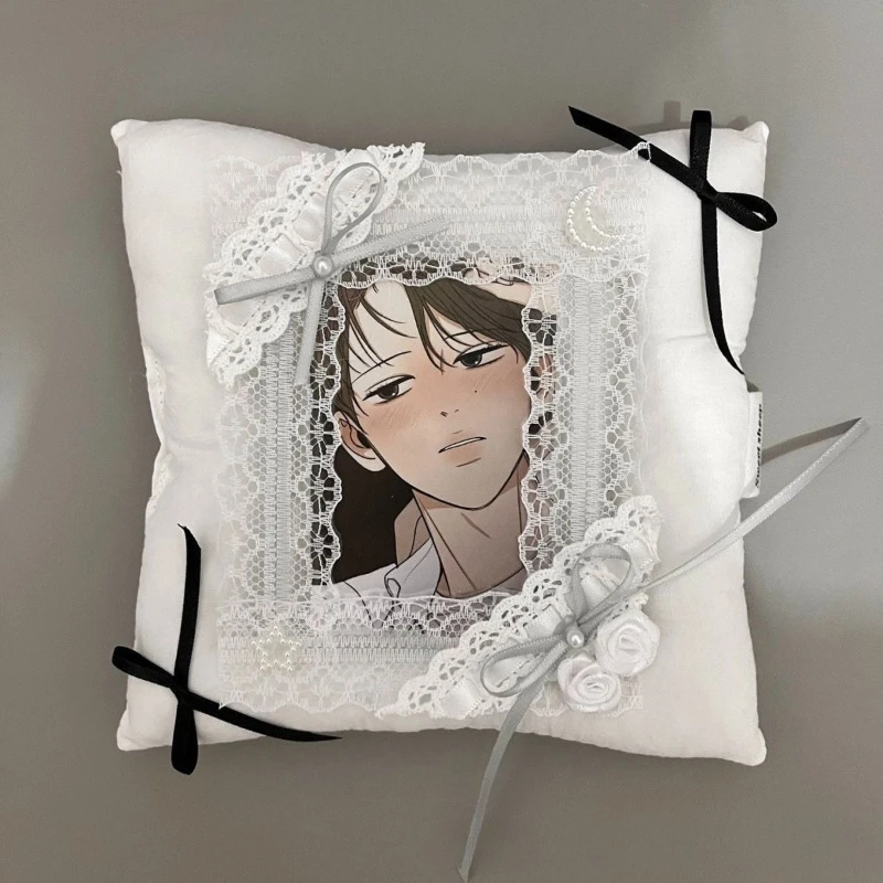 INS Sweet Style Lace Card Holder Kpop Photocard Case for Idol Cards Anime Bag Charm Pendant Student Campus ID Cover for Girls