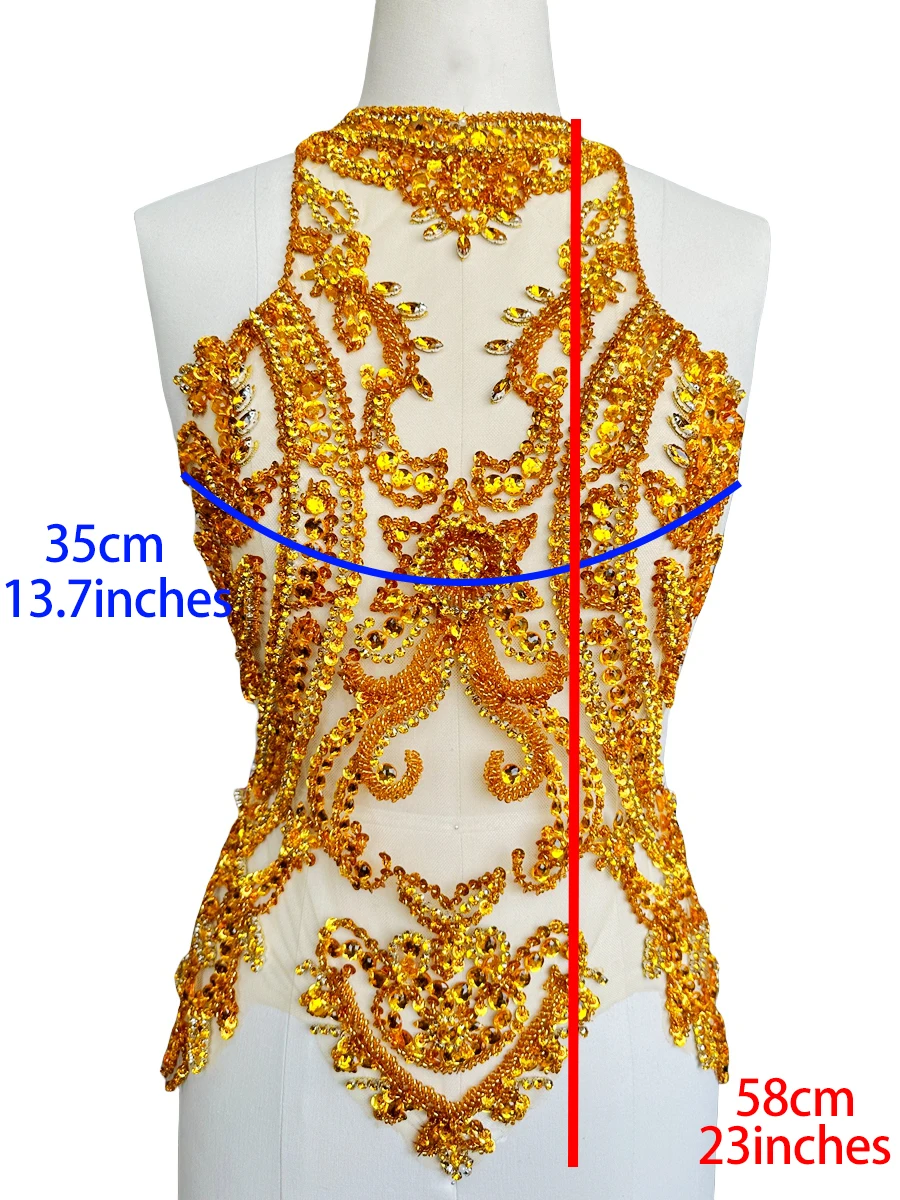 14 Colors Halter Evening Dress Gown Fabric Beading Tulle Apparel Decoration Accessories Handmade Rhinestone Prom Gown Material