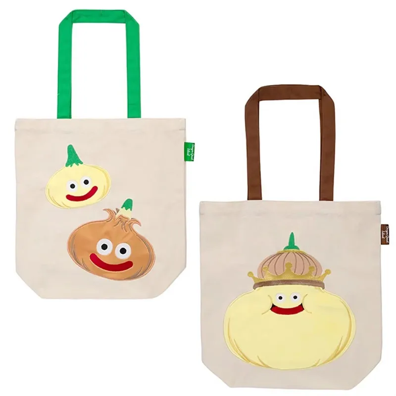 New Cute Dragon Quest Smile Slime Girls Children Big Canvas Shoulder Bags Woman Shopping Bag