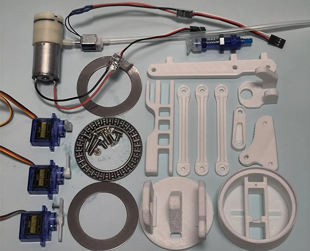 ปั๊มสุญญากาศแขนหุ่นยนต์สามแกน3-dof 3แกนชุดแขนกลหุ่นยนต์พิมพ์3-dof 3D สำหรับการเรียนรู้ควบคุม Arduino