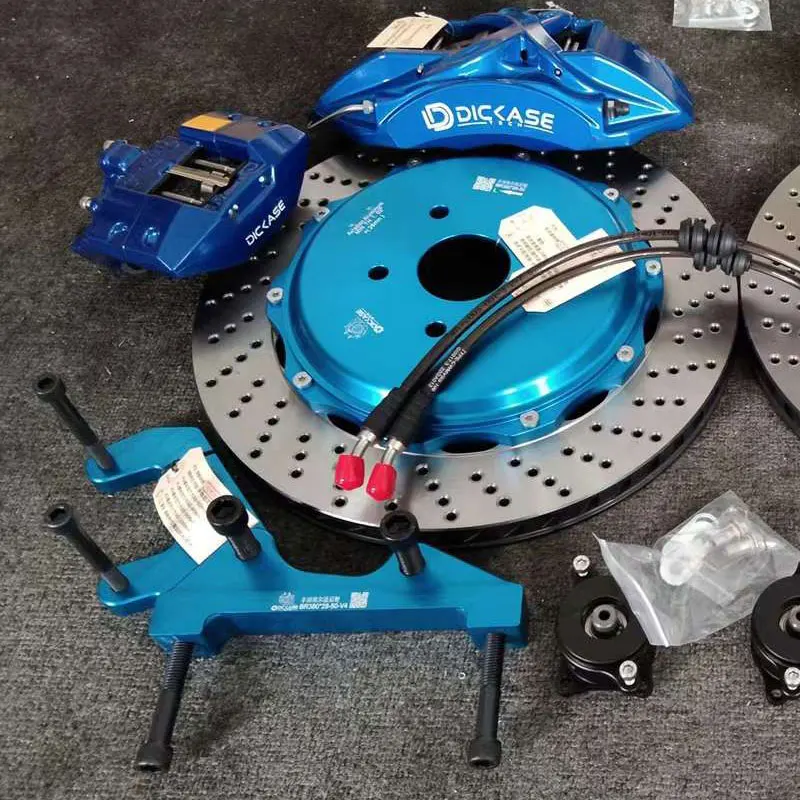 Dicase Brake Aftermarket Part Front and Rear With Electronic Parking Caliper Oxidized Blue drilled disc for Toyota ALPHARD/Camry