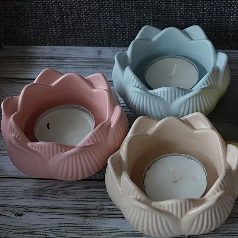 DIY Silicone Mold For Lotus Candlestick Multi Functional Ashtray Storage Box Silicone Mold Creative Handicraft Accessories