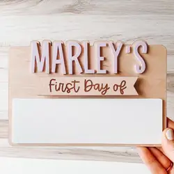 Personalized First Day of School Sign, Back to School Prop