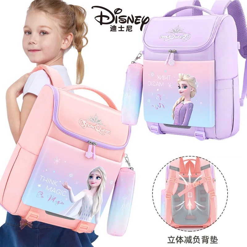 Original Disney Frozen Elsa Anna Snow Queen Cute Backpacks kids School Bag Breathable backpack girls gift Plush Toy Age 5-12T