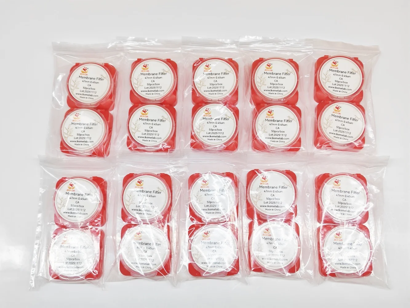 IKEME 100 Pcs CA Membrane Filter Cellulose Nitrate 50mm 0.45um Laboratory Microporous Membrane