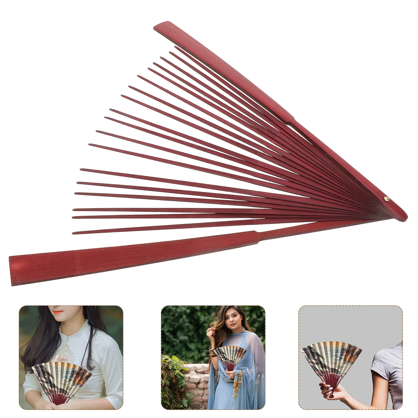 Semi-finished Product Folding Fan Bamboo Frame Hand Held Fans Handheld Foldable DIY Japanese Ancient Making Tool Hoop