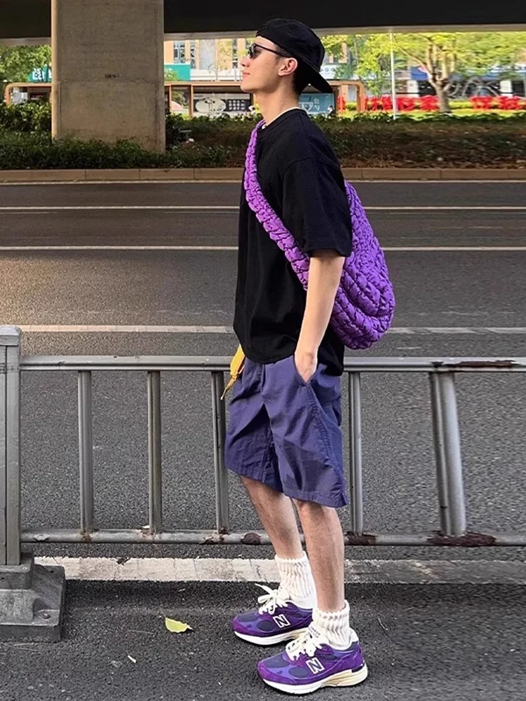 빠른 건조 스포츠 반바지 남성 여름 얇은 얼음 실크 도파민 바지 해변 휴가 해변 5부 길이 캐주얼 루즈핏