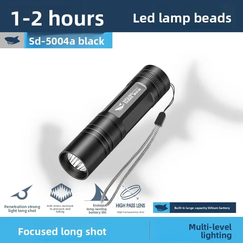 Rechargeable Aluminum Alloy Flashlight, Waterproof Strong Light Torch, Long Lasting Battery for Household & Outdoor Lighting