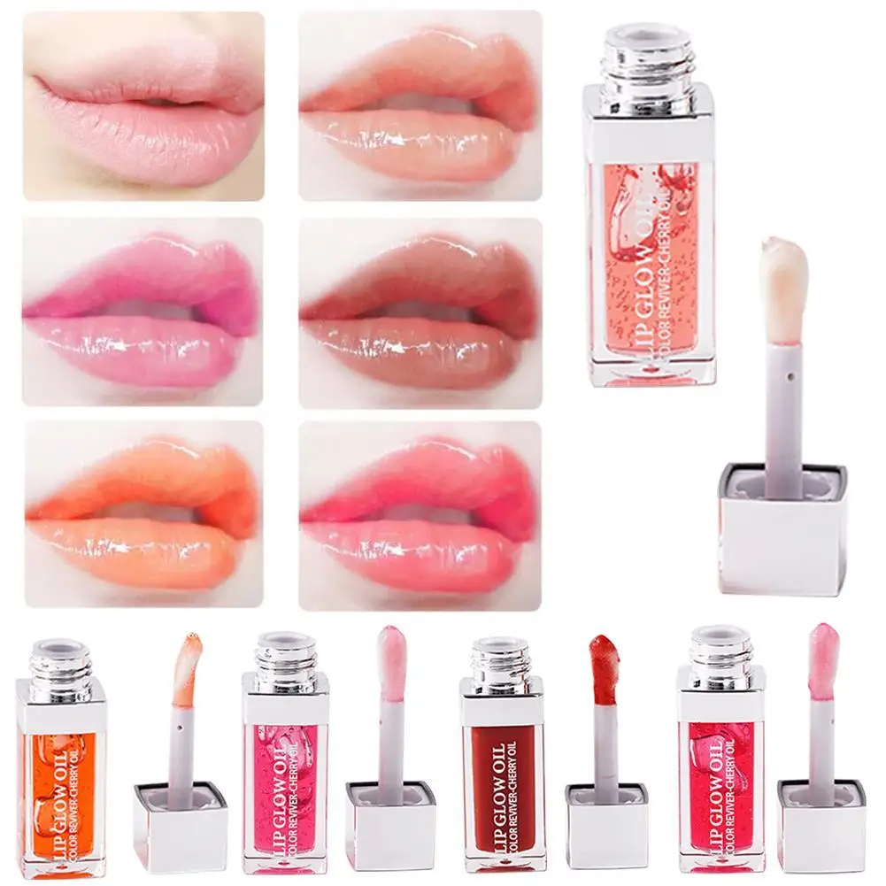 5 Kleuren Lip Olie Hydraterende Plumping Lip Coat Voor Lippenstift Lipgloss Getinte Lip Voller Serum Lips Glow Olie Behandeling Tool