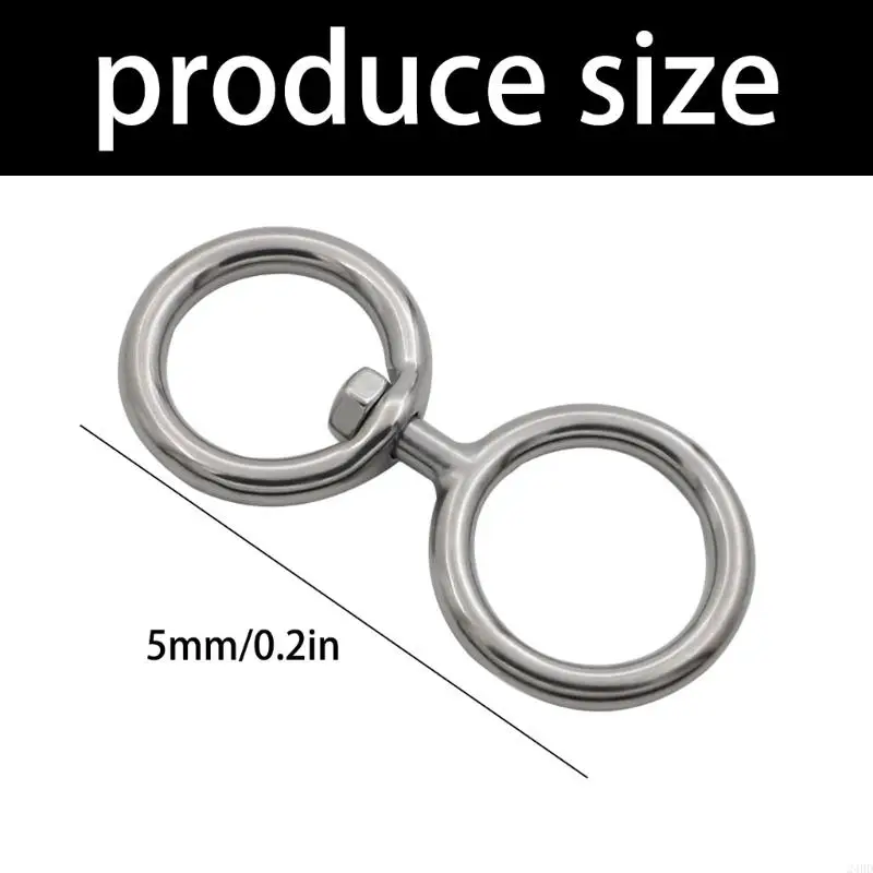 حلقات معدنية متينة مقاومة للصدأ تدور 360 درجة لإدارة الحبال في معدات التخييم والمشي لمسافات طويلة 24BD