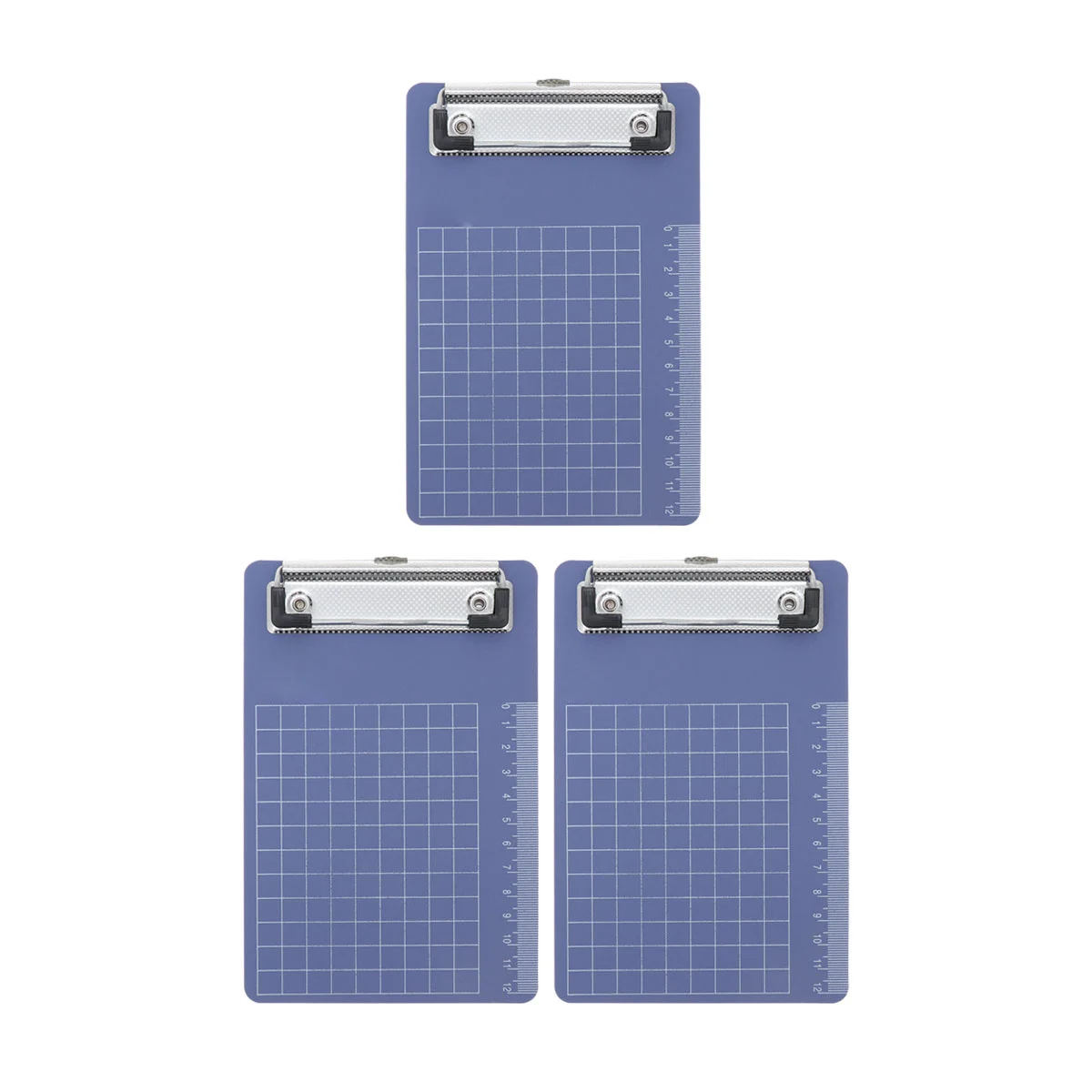 

Набор из 3 планшетов для записей: пластиковые, с гладкой поверхностью, легкие, с креплением на клипсе, для офиса и школы, формат А6, синие.