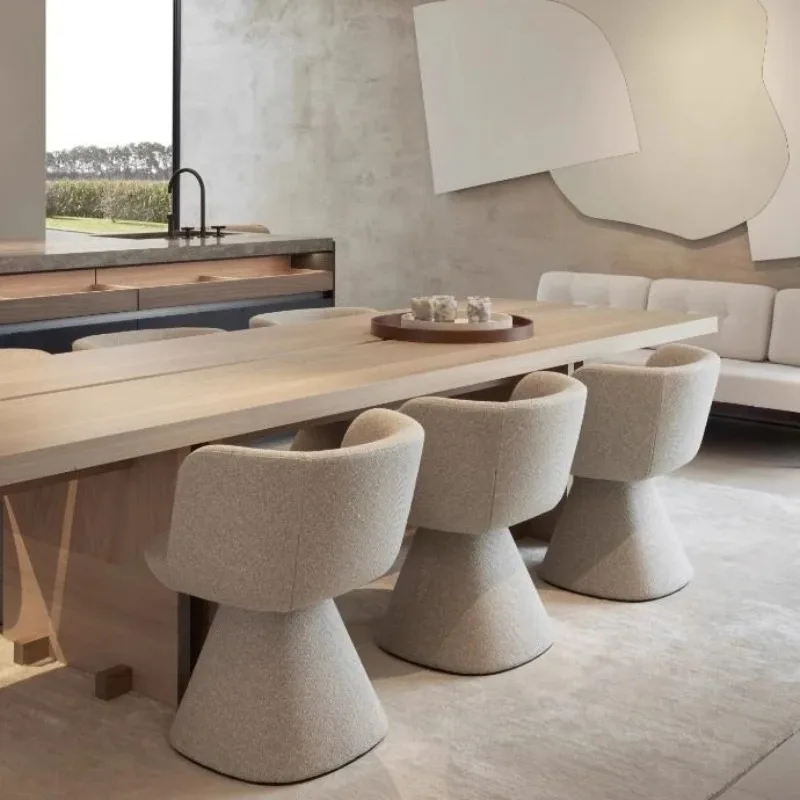 イタリアのシンプルなダイニングチェア回転可能な化粧椅子クリームスタイルホームベッドルーム北欧化粧スツールホテルレセプションチェア家具