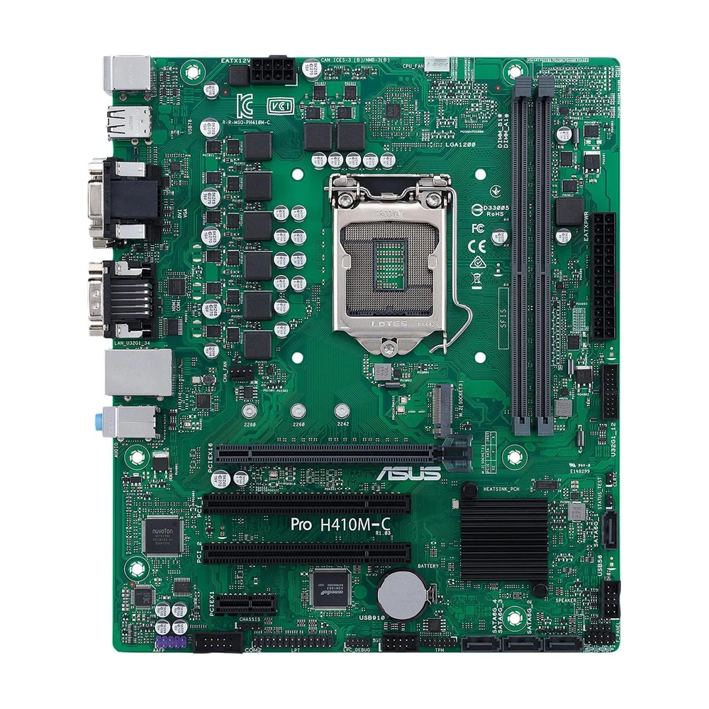 ASUS PRO H410M-C Motherboard Intel H410 LGA 1200 Support I7 10700F I5 10500 I3 10320 CPU 2×DDR4 64GB PCIE 3.0 SATA3 Micro ATX