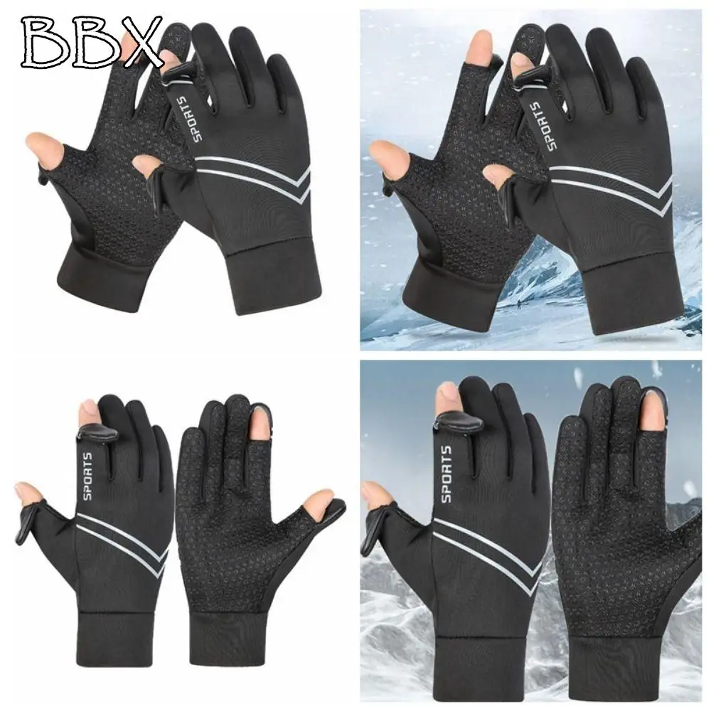 

Anti-Slip Winter Cycling Gloves Fleece Double Layer Thicken Thermal Snow Gloves with Touchscreen Fingers Full Finger