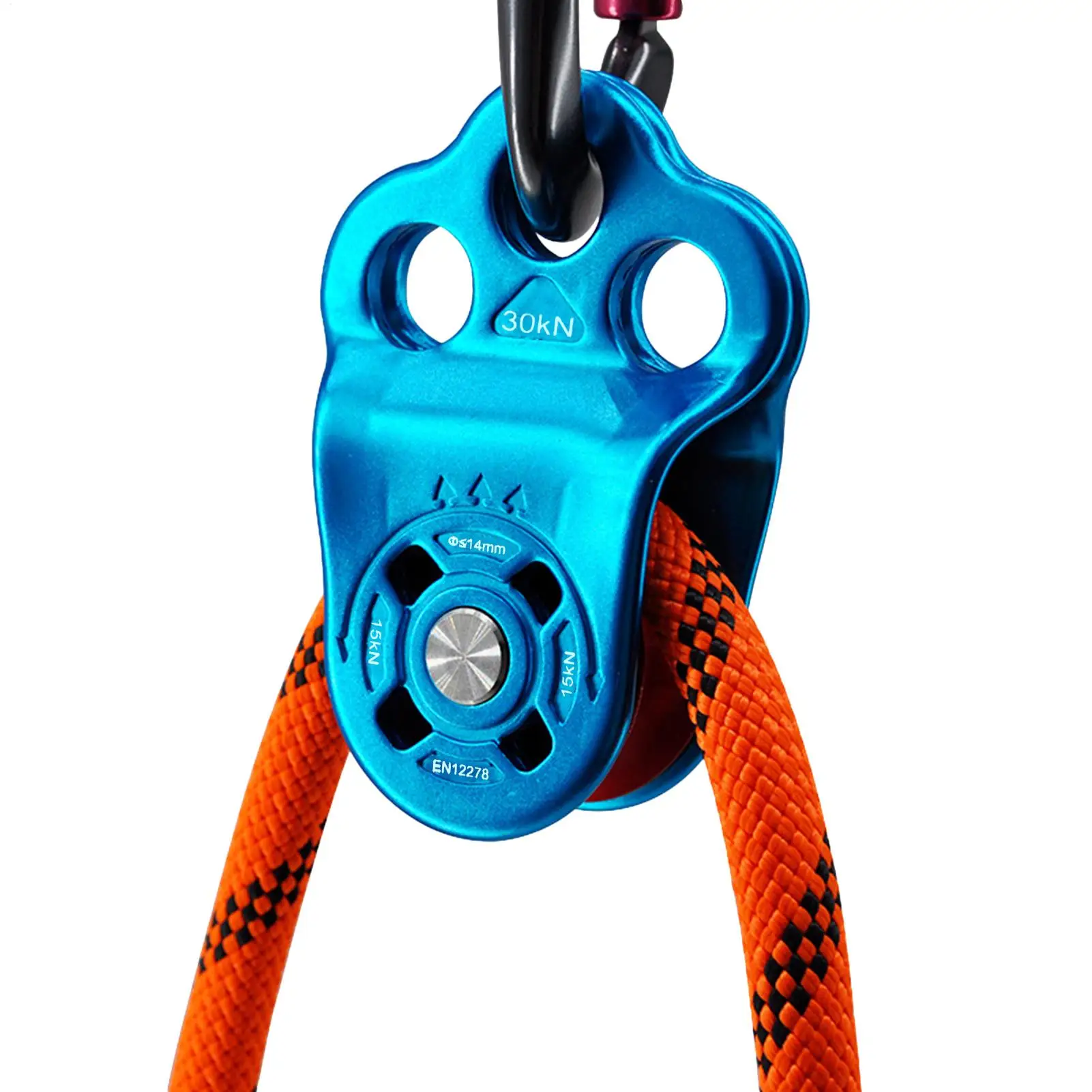 Climbing Pulley 30KN Ascender Fall Protection System Rope Rescue Equipment for Rescue Rigging Slackline Tree Backyard Rappelling